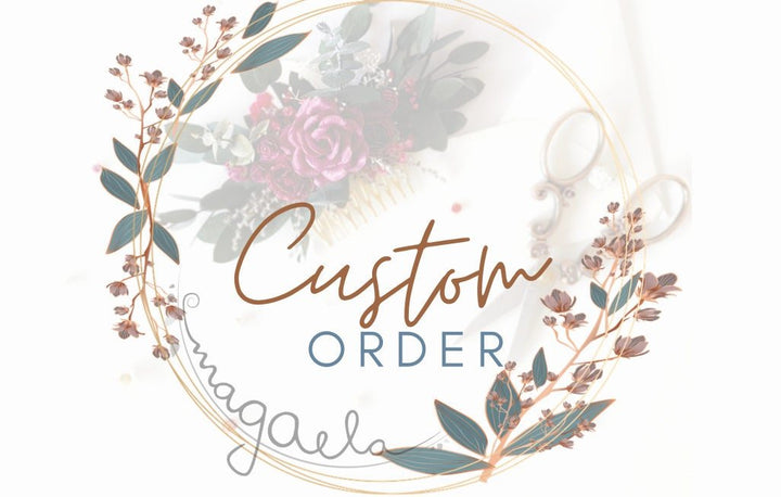 Custom Floral Accessory: 2 flower alligator clips, 1 flower boutonniere, 1 flower brooch – handmade floral hair accessory by magaela