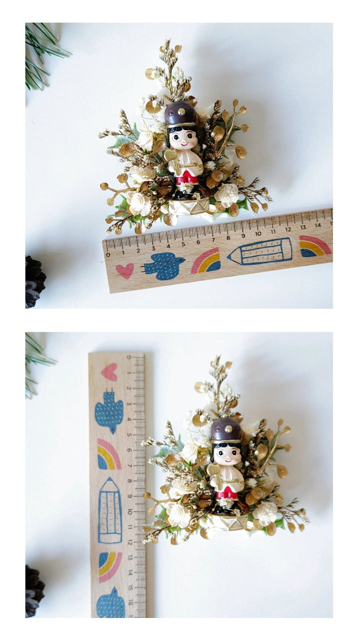 Nutcracker Christmas Brooch: Unique Holiday Jewelry Gift – handmade floral hair accessory by magaela