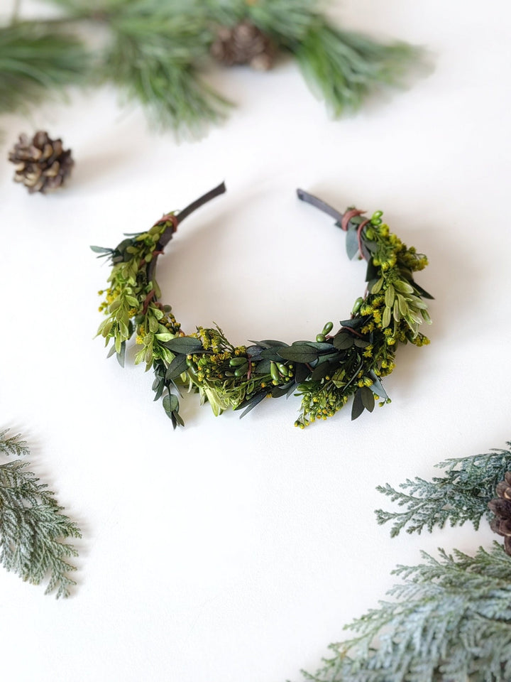 Eucalyptus Flower Crown: Greenery Wedding Headpiece – handmade floral hair accessory by magaela