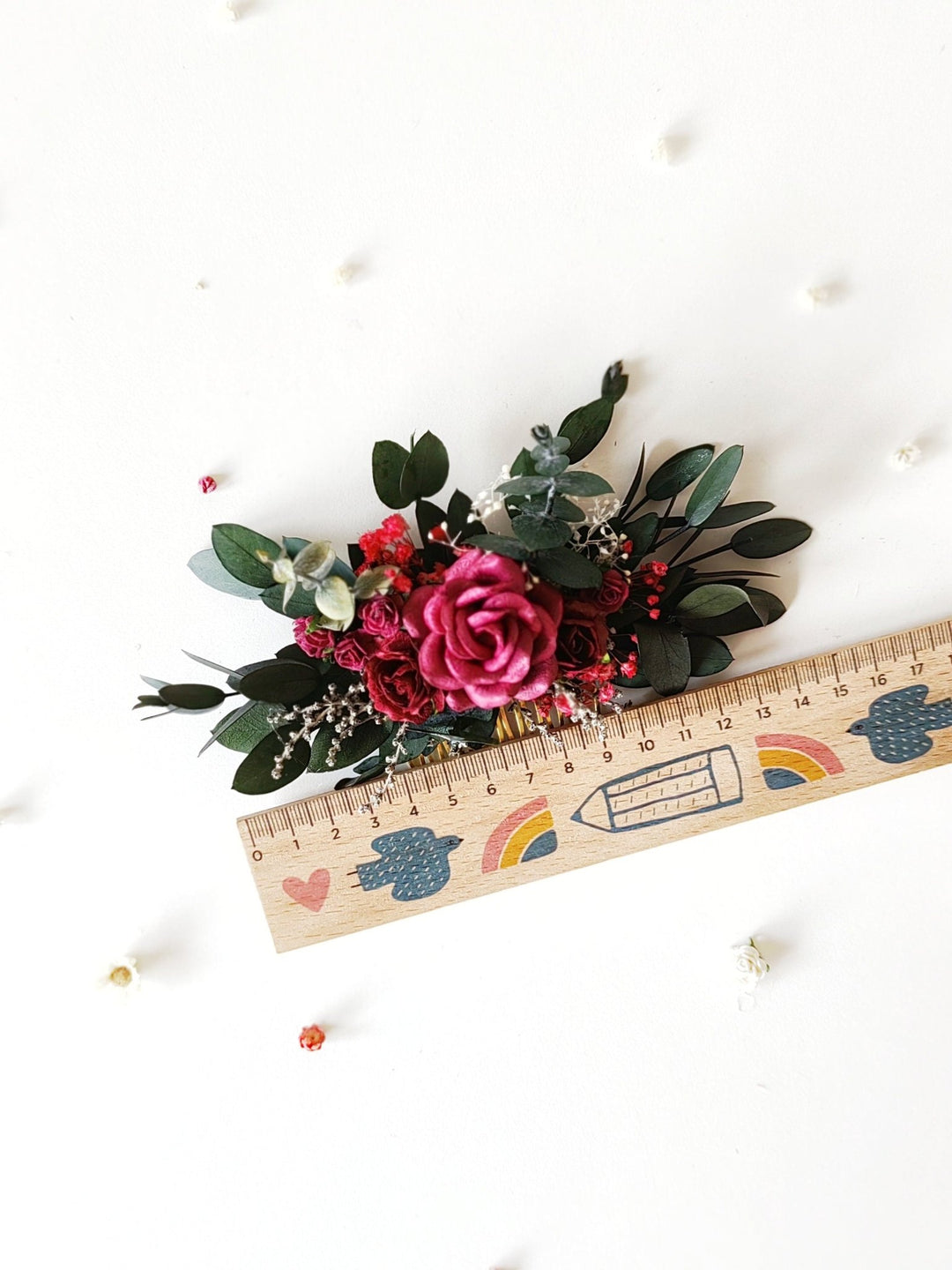 Burgundy Flower Hair Comb: Autumn Wedding Bridal Headpiece – handmade floral hair accessory by magaela