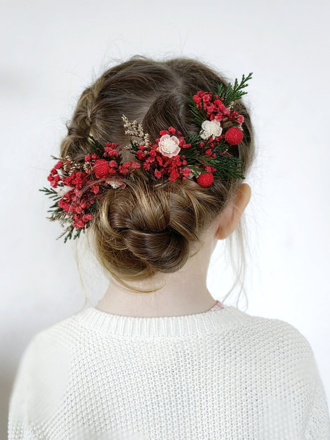 Red Berry Christmas Hairpins: Woodland Wedding Accessories – handmade floral hair accessory by magaela