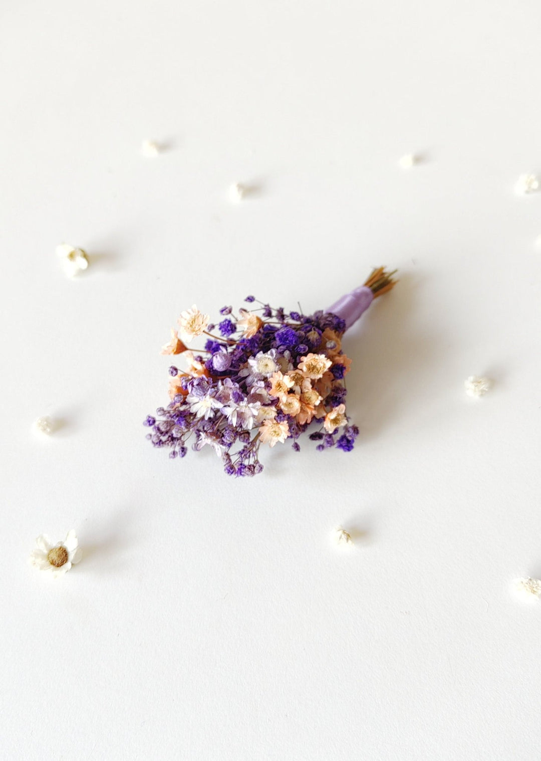 Purple Preserved Flower Boutonniere: Romantic Wedding Lapel – handmade floral hair accessory by magaela