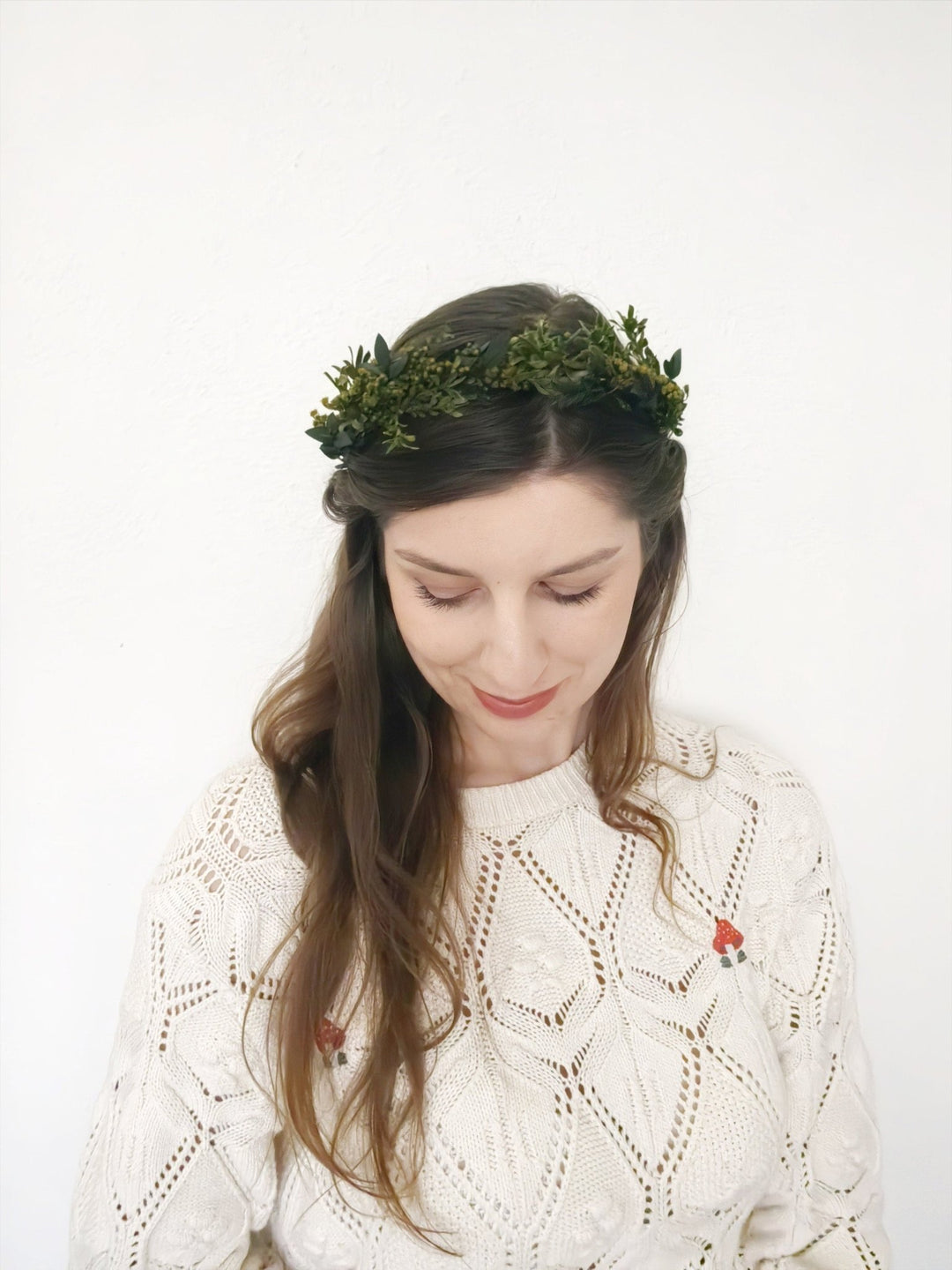 Eucalyptus Flower Crown: Greenery Wedding Headpiece – handmade floral hair accessory by magaela