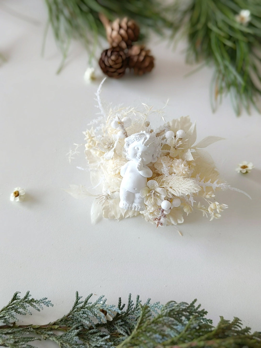 Handmade Angel Brooch: Winter Flower Jewelry – handmade floral hair accessory by magaela