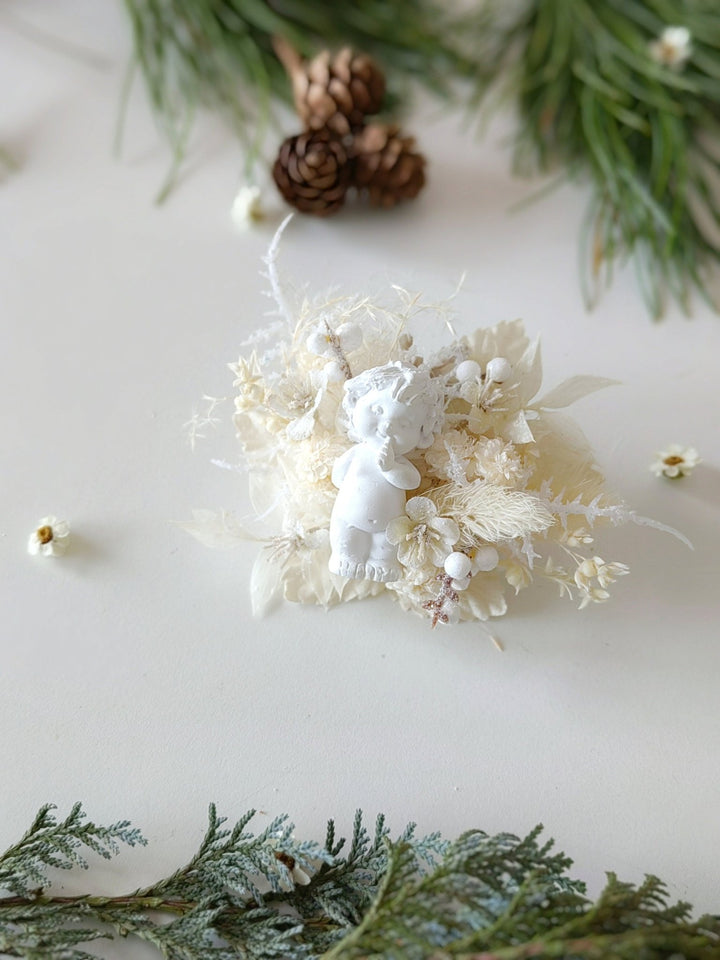 Handmade Angel Brooch: Winter Flower Jewelry – handmade floral hair accessory by magaela