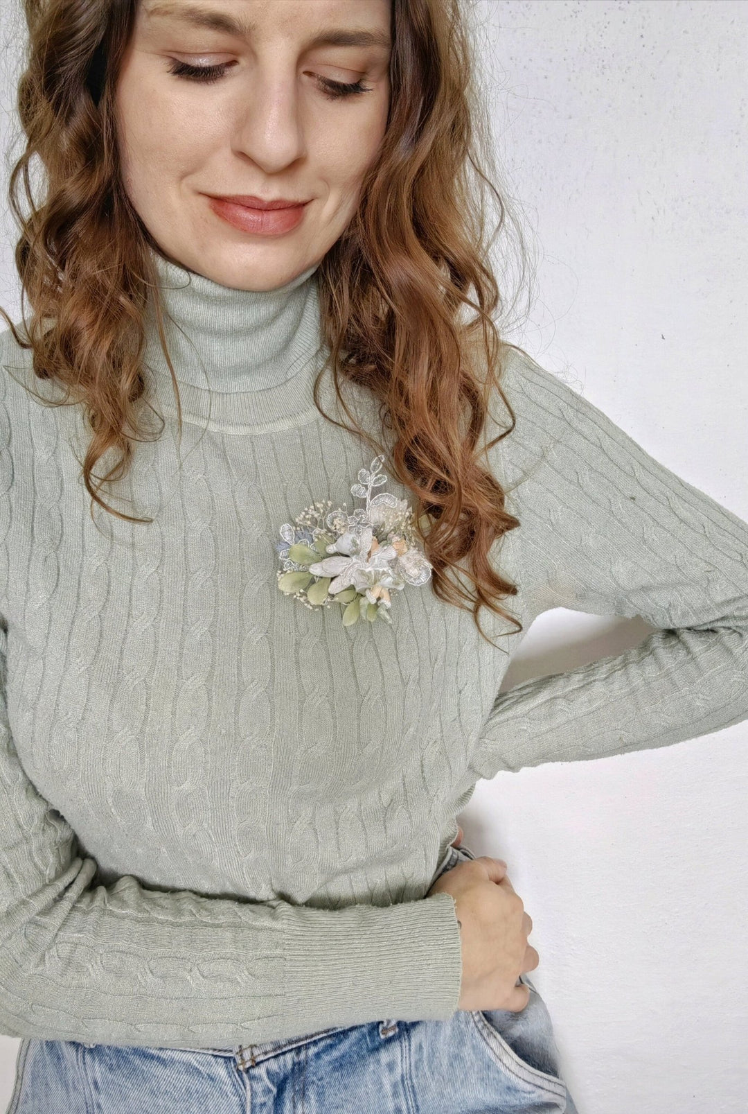 Winter Fairy Brooch: Handmade Christmas Flower Pin – handmade floral hair accessory by magaela