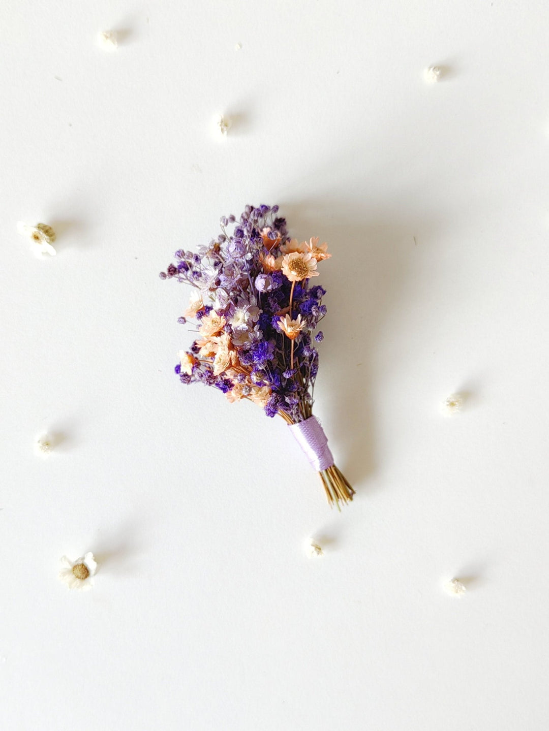 Purple Preserved Flower Boutonniere: Romantic Wedding Lapel – handmade floral hair accessory by magaela