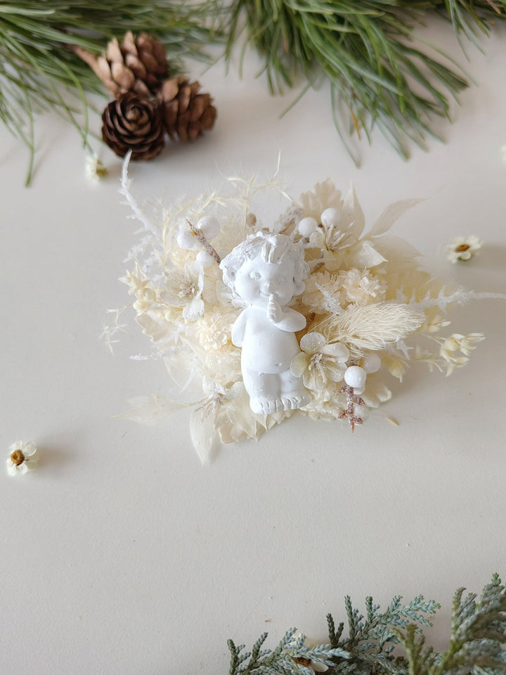 Handmade Angel Brooch: Winter Flower Jewelry – handmade floral hair accessory by magaela
