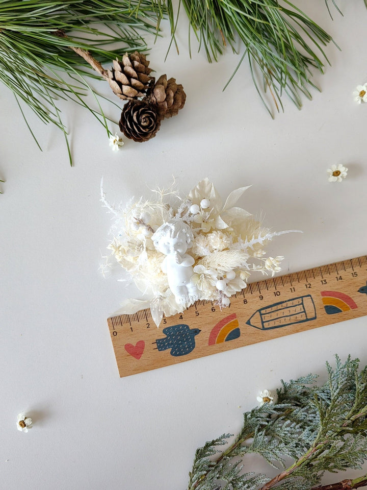 Handmade Angel Brooch: Winter Flower Jewelry – handmade floral hair accessory by magaela