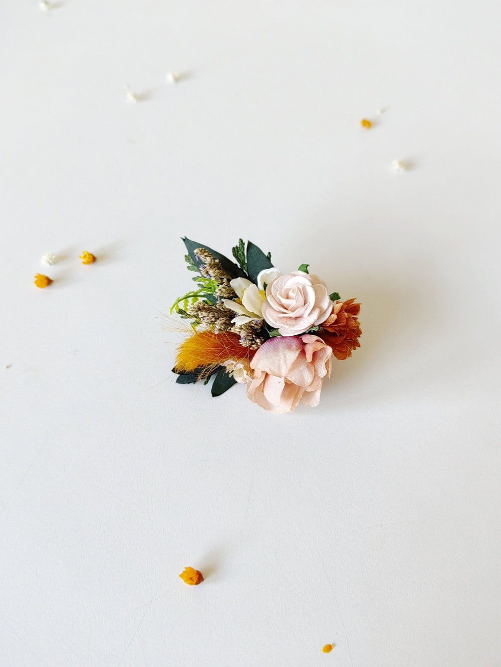 Terracotta Flower Ring: Boho Floral Jewelry, Adjustable Band – handmade floral hair accessory by magaela