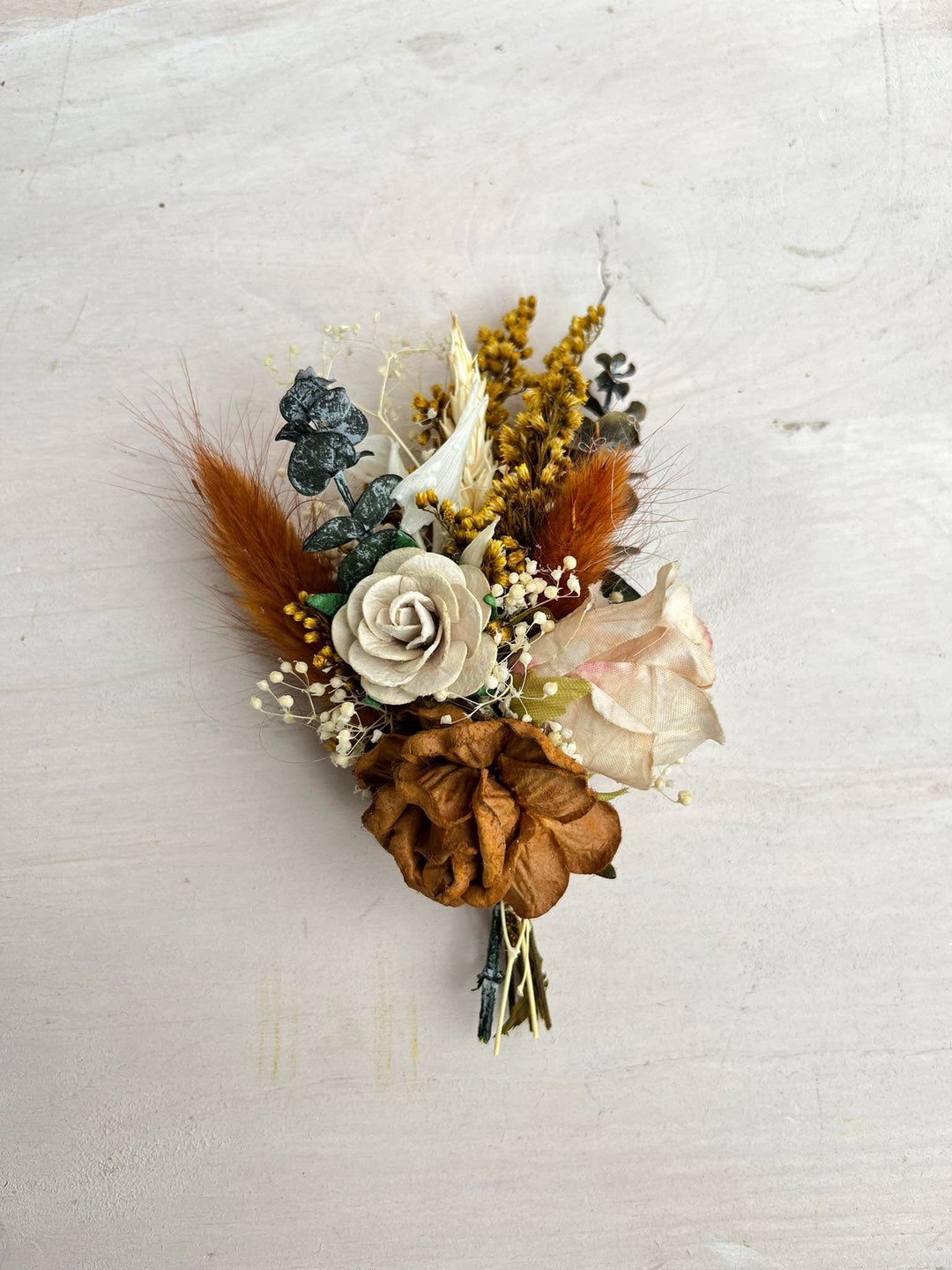 Boho Terracotta Wedding Flower Crown with Hair Comb – handmade floral hair accessory by magaela