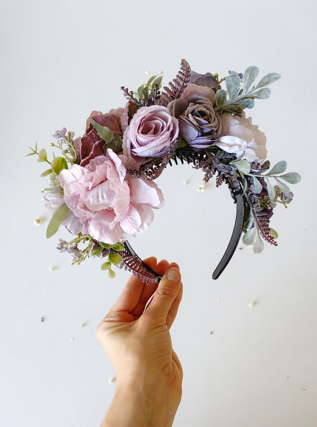 Violet Flower Headband: Frida Inspired Purple Floral Crown – handmade floral hair accessory by magaela