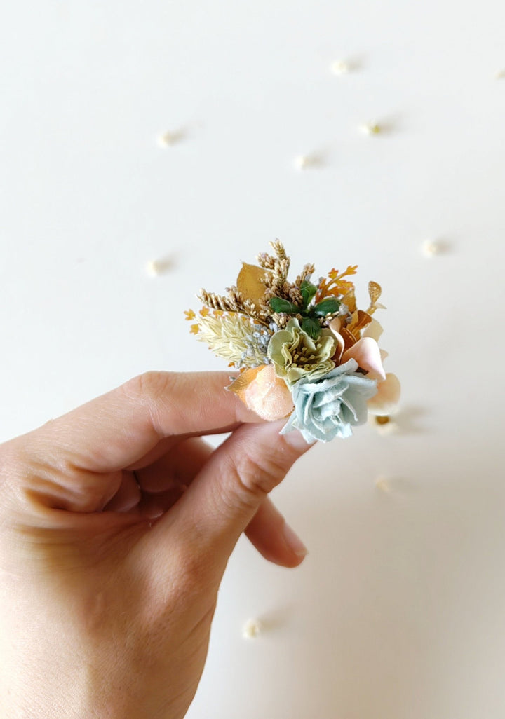 Pastel Flower Ring: Boho Wedding Jewelry, Adjustable Band – handmade floral hair accessory by magaela