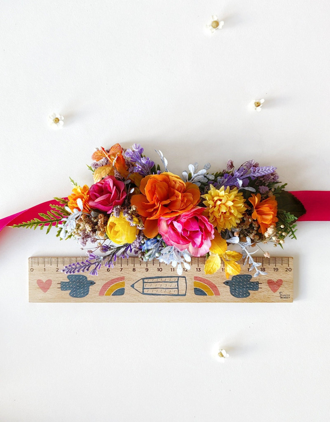 Colorful Floral Belt: Boho Wedding Dress Flower Accessories – handmade floral hair accessory by magaela