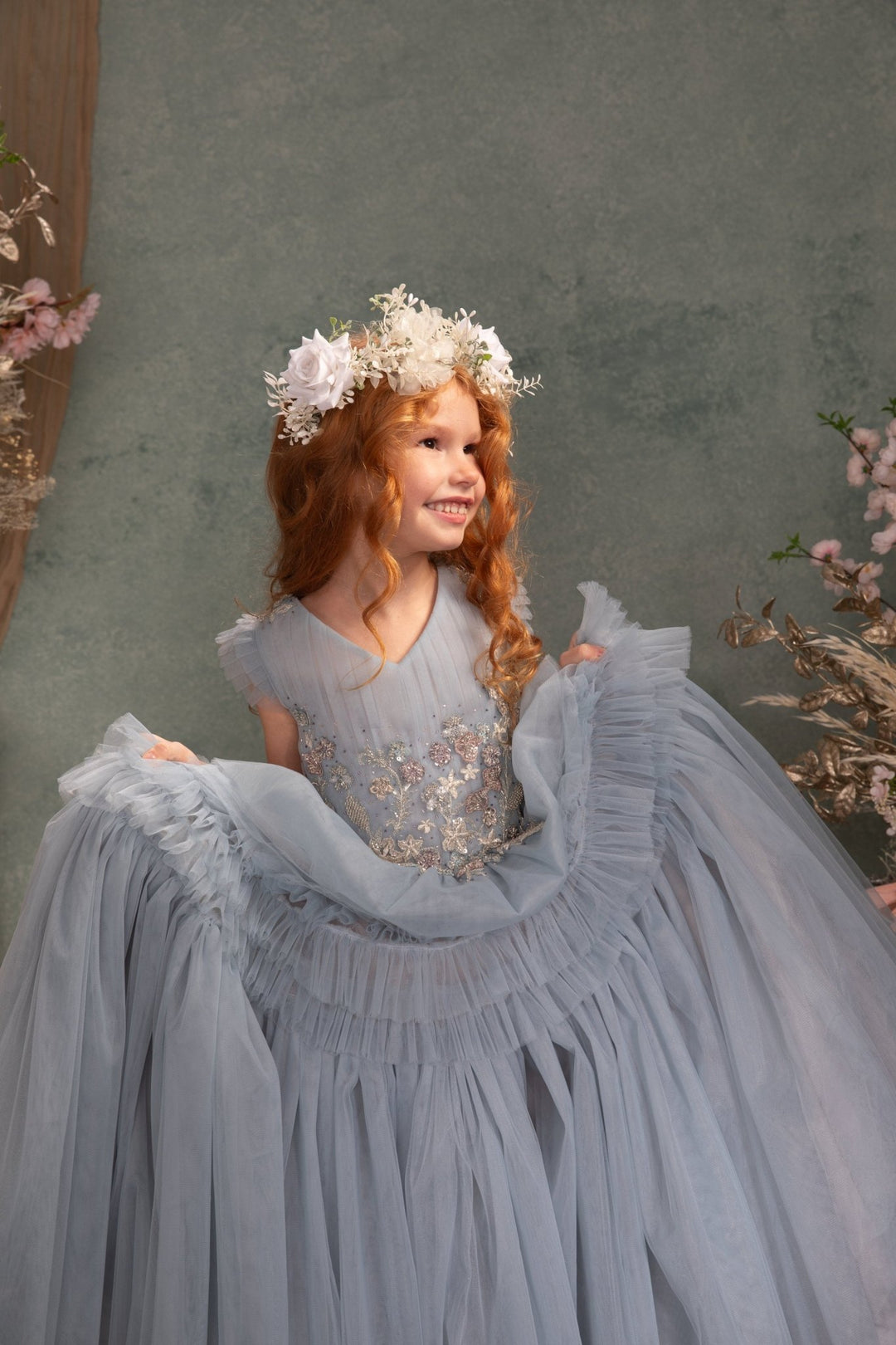 Boho Flower Wreath: Bridal Headpiece, Holy Communion Crown – handmade floral hair accessory by magaela