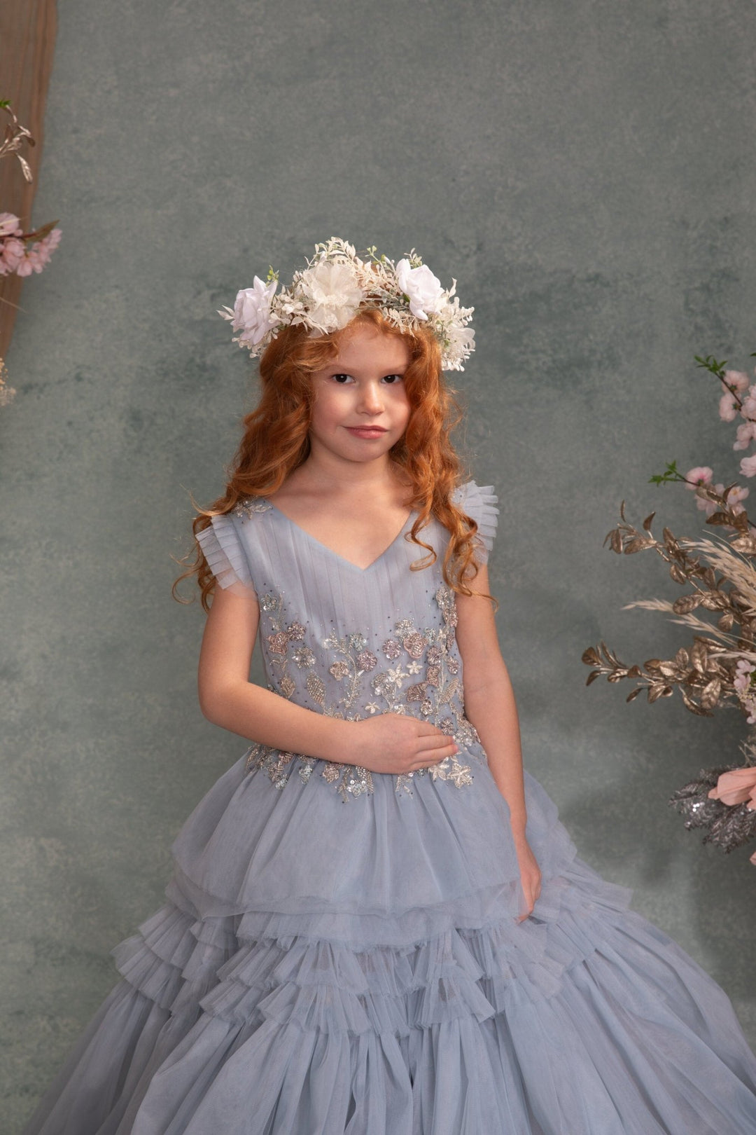 Boho Flower Wreath: Bridal Headpiece, Holy Communion Crown – handmade floral hair accessory by magaela