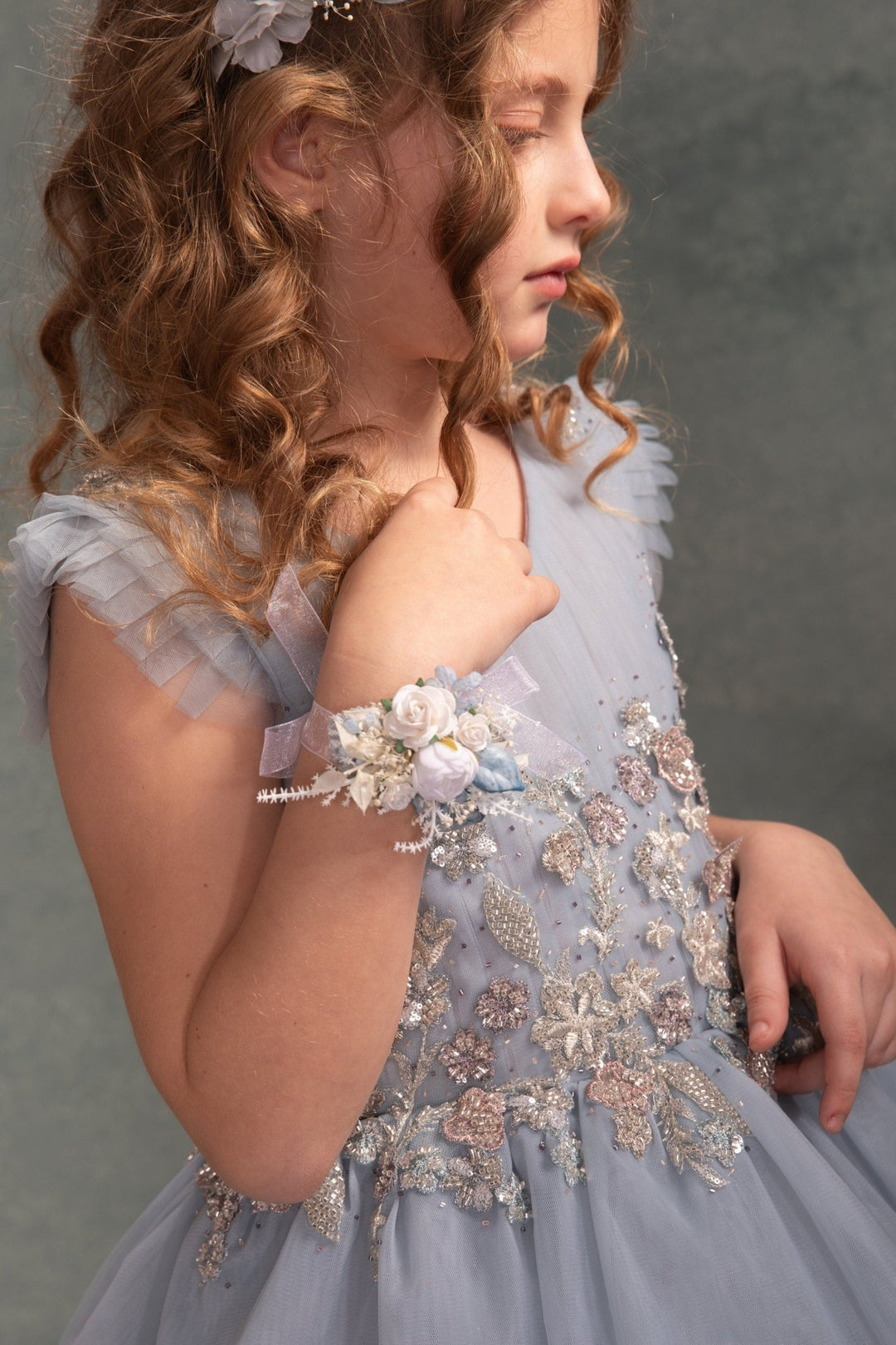 White Flower Wrist Corsage: Handmade Communion Bracelet – handmade floral hair accessory by magaela