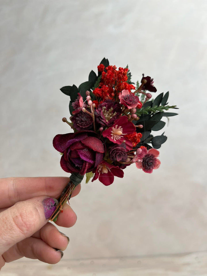 Burgundy Frida Flower Crown Headband: Autumn Wedding, Double - Sided – handmade floral hair accessory by magaela