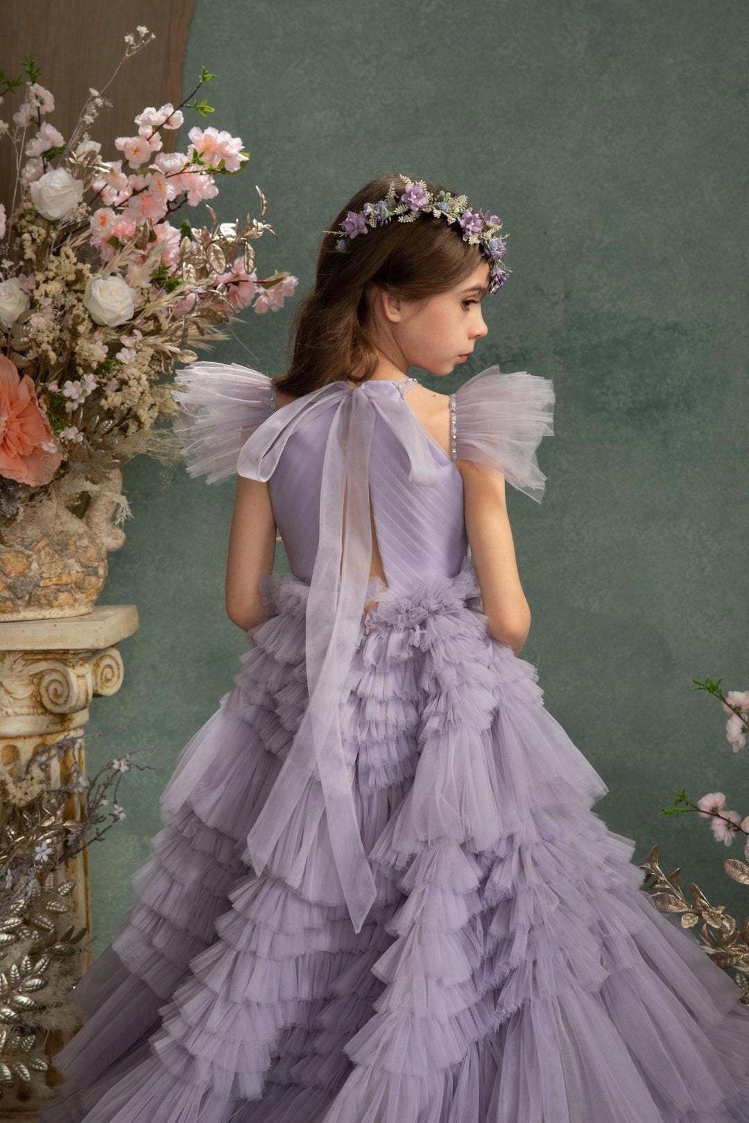 Elven Flower Tiara: Lilac Bridal Wedding Crown – handmade floral hair accessory by magaela