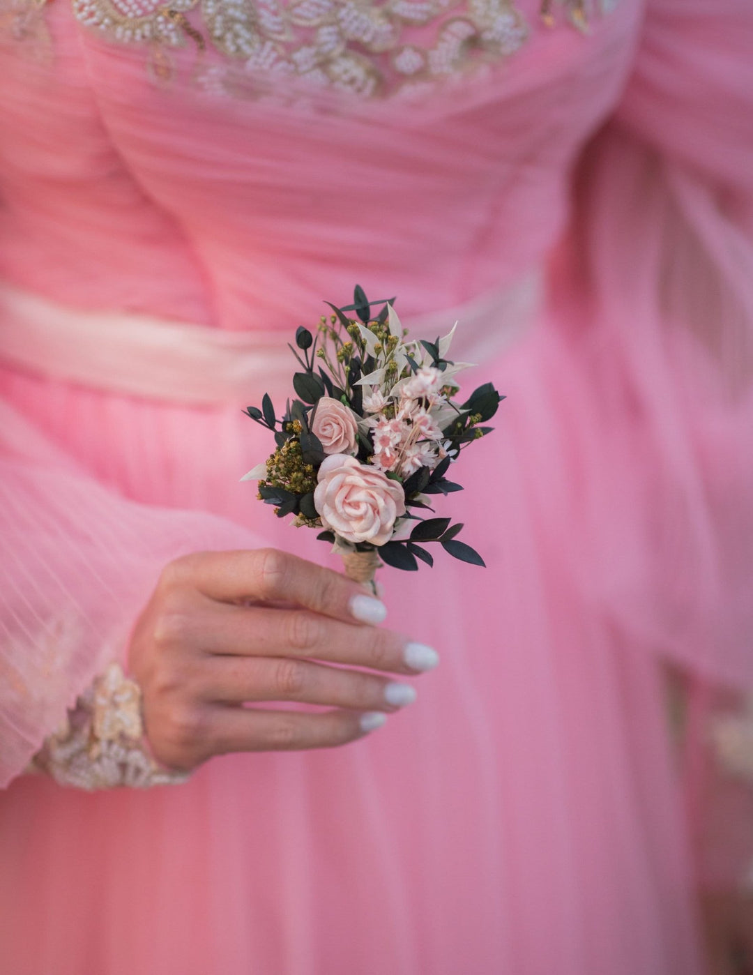 Blush Rose Boutonniere: Romantic Wedding Groom Accessory – handmade floral hair accessory by magaela