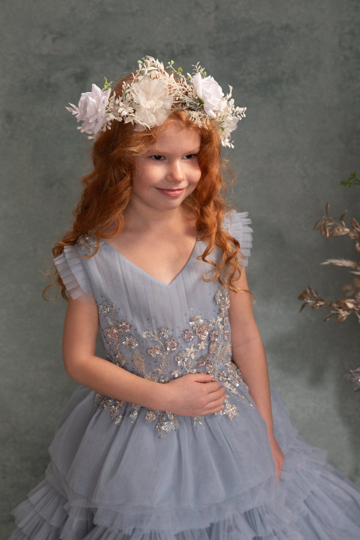 Boho Flower Wreath: Bridal Headpiece, Holy Communion Crown – handmade floral hair accessory by magaela