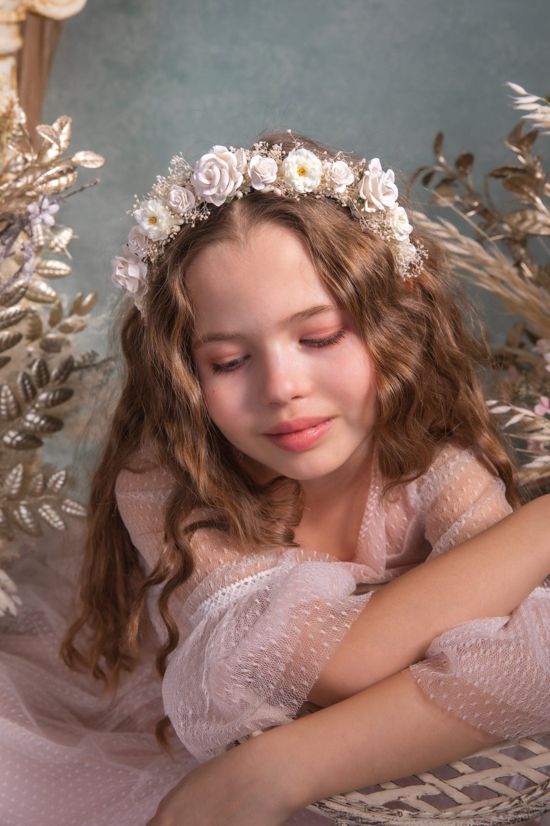 Ivory Rose Flower Headband: Bridal Hair Jewelry – handmade floral hair accessory by magaela