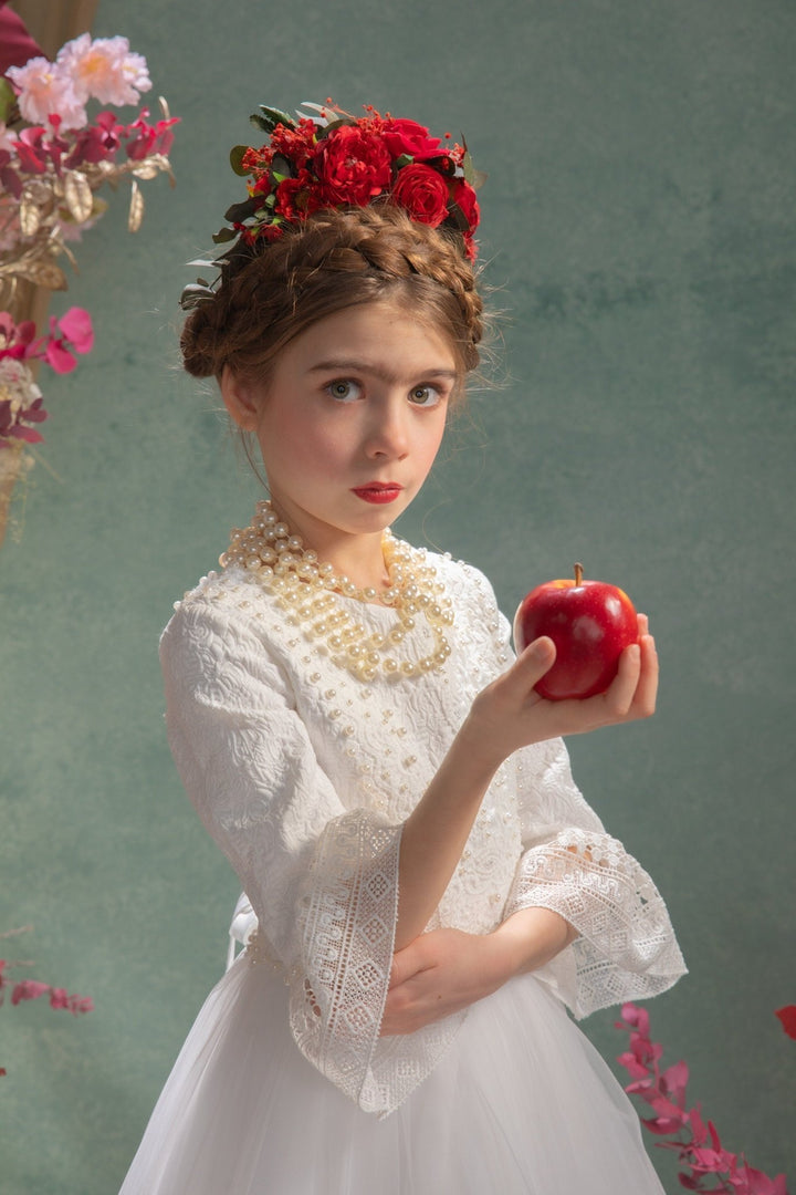 Red Frida Flower Headband: Little Frida, Mexican Floral Crown – handmade floral hair accessory by magaela