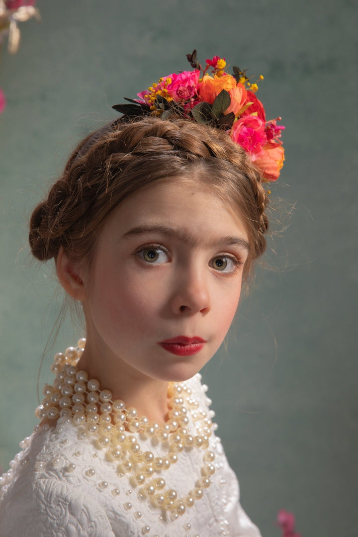 Frida Flower Headband: Pink, Red, Orange - Halloween Costume – handmade floral hair accessory by magaela