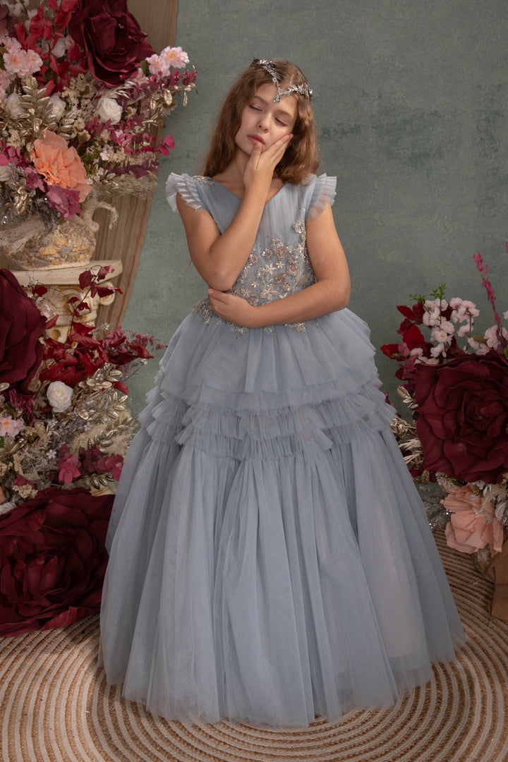 Silver Glamour Bridal Crown: Holy Communion Tiara – handmade floral hair accessory by magaela