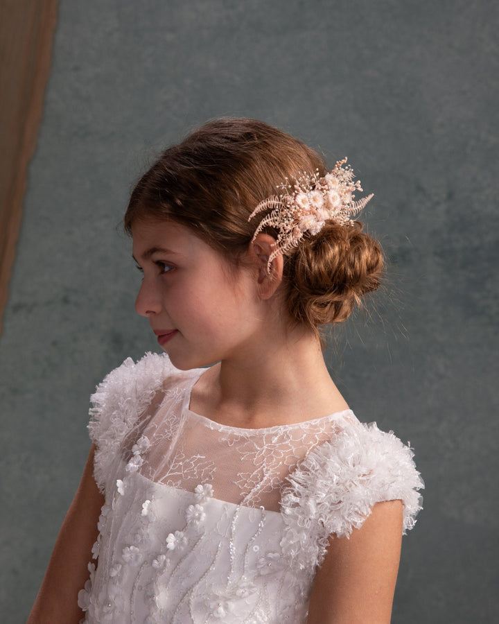 Pink Floral Hair Comb: Romantic Preserved Flower Bridal Accessory – handmade floral hair accessory by magaela