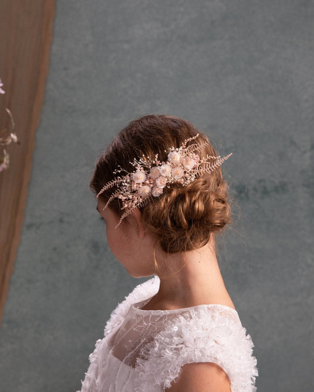 Pink Floral Hair Comb: Romantic Preserved Flower Bridal Accessory – handmade floral hair accessory by magaela