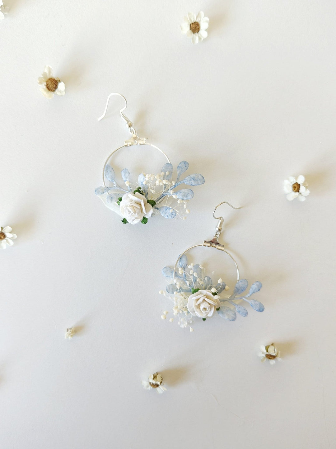 Handmade Flower Circle Earrings: Holy Communion Wedding Jewelry – handmade floral hair accessory by magaela