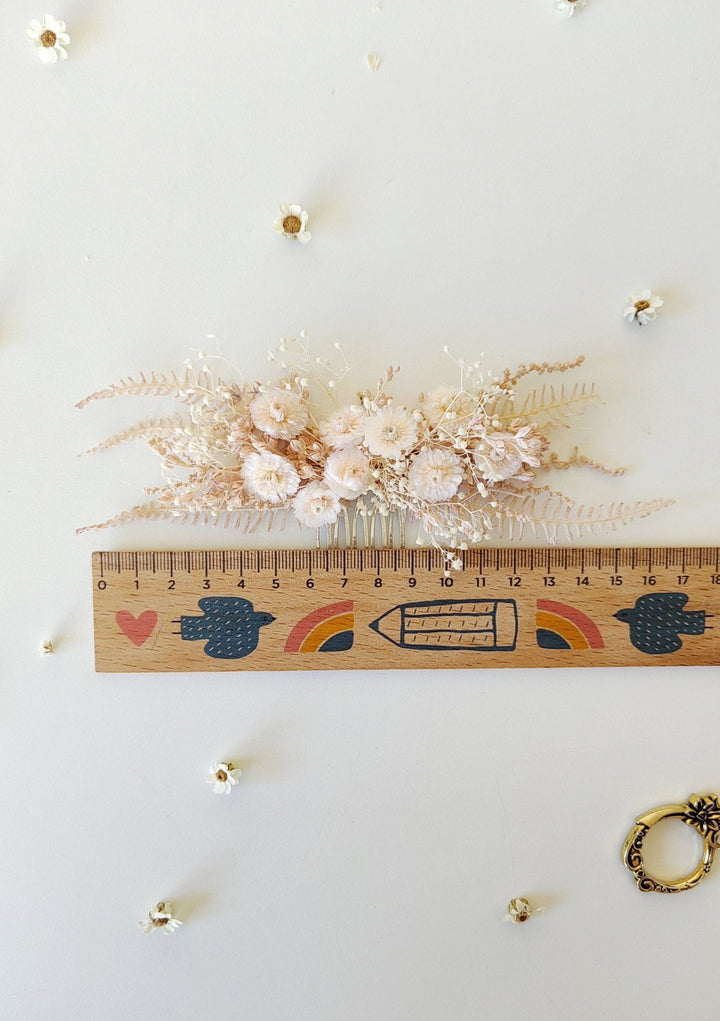 Pink Floral Hair Comb: Romantic Preserved Flower Bridal Accessory – handmade floral hair accessory by magaela