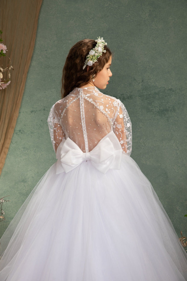 White Peonies Flower Headband: First Communion Crown – handmade floral hair accessory by magaela