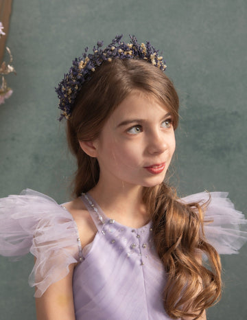lavender flower crown wedding Lavender Bridal Flower Crown: Preserved Baby's Breath Headpiece – magaela