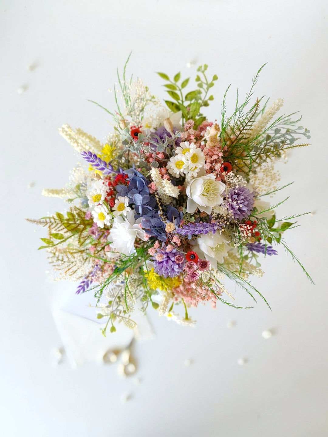 Large Artificial Wildflower Bouquet: Meadow Bridal Bouquet – handmade floral hair accessory by magaela