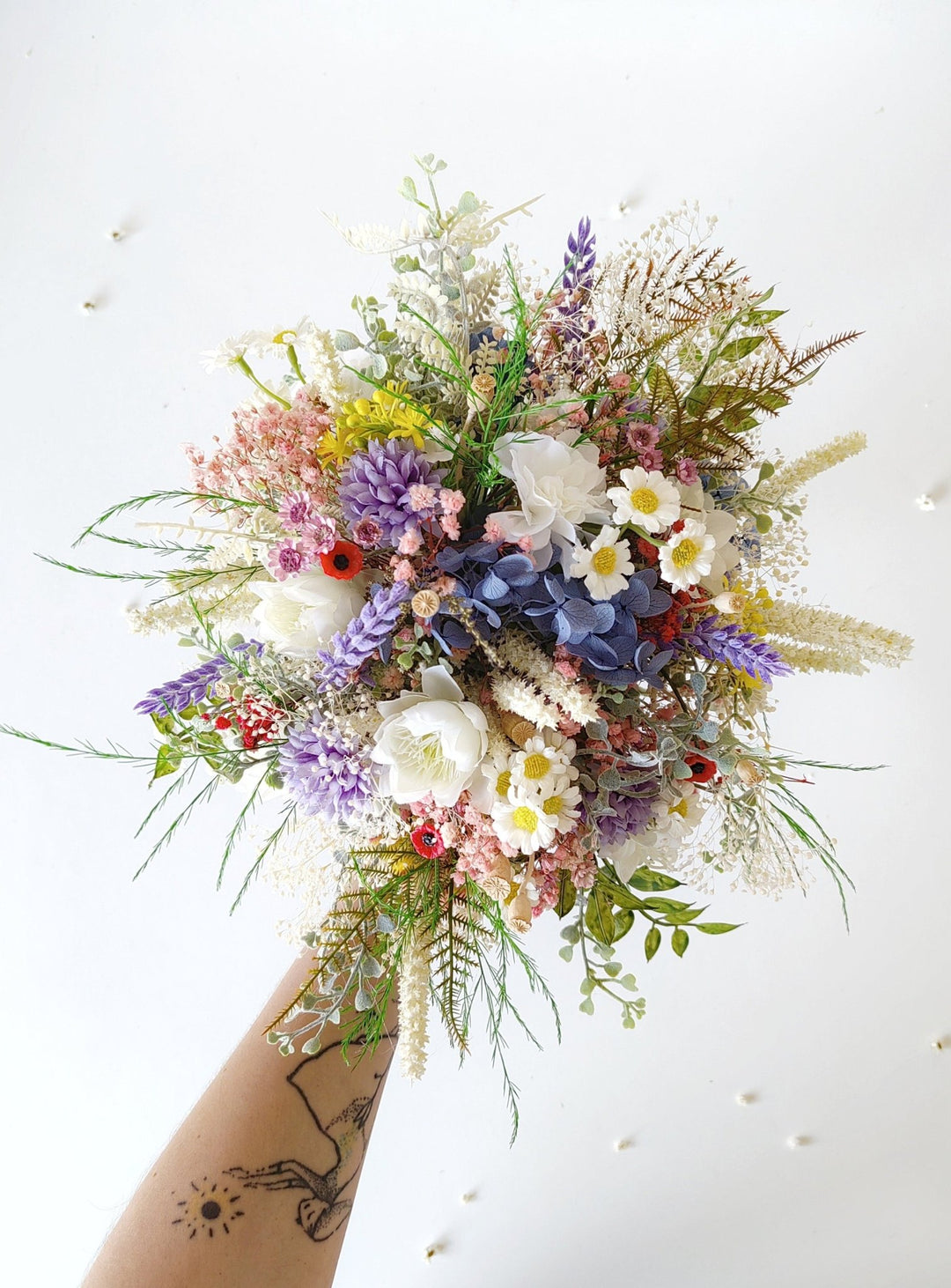 Wildflower Bridal Bouquet: Meadow Spring Wedding Bouquet – handmade floral hair accessory by magaela