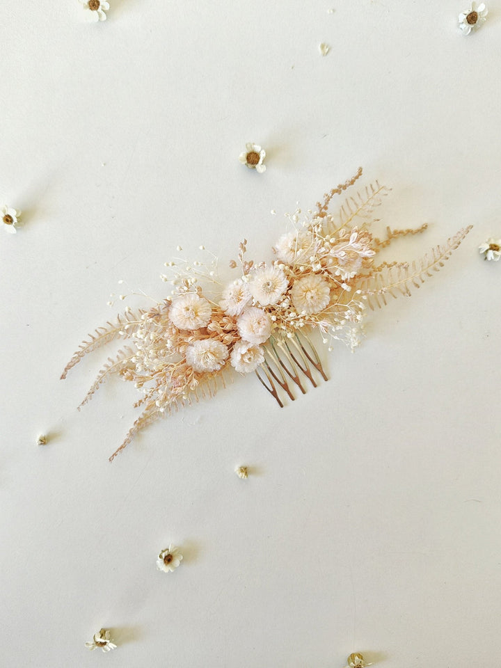 Pink Floral Hair Comb: Romantic Preserved Flower Bridal Accessory – handmade floral hair accessory by magaela