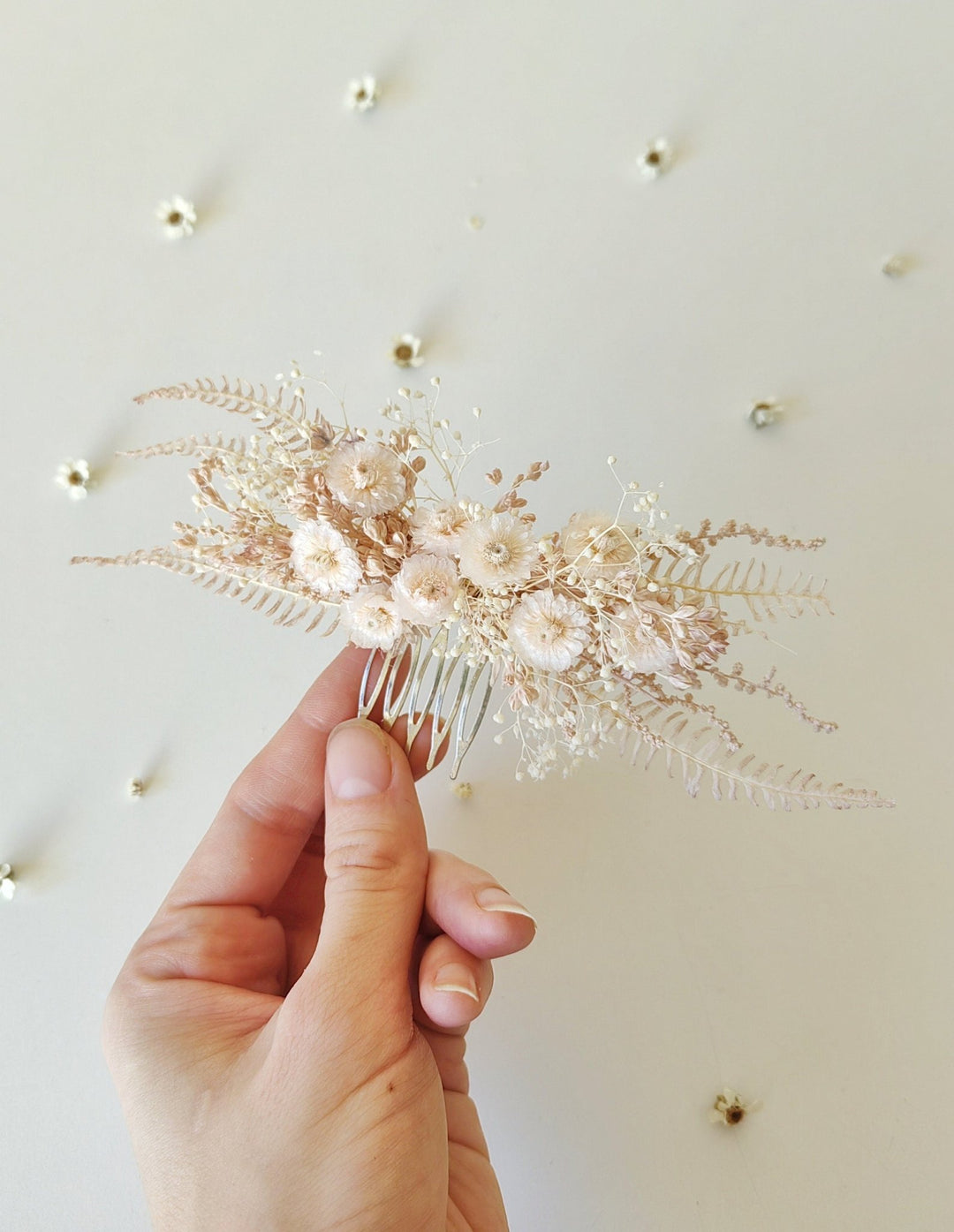 Pink Floral Hair Comb: Romantic Preserved Flower Bridal Accessory – handmade floral hair accessory by magaela