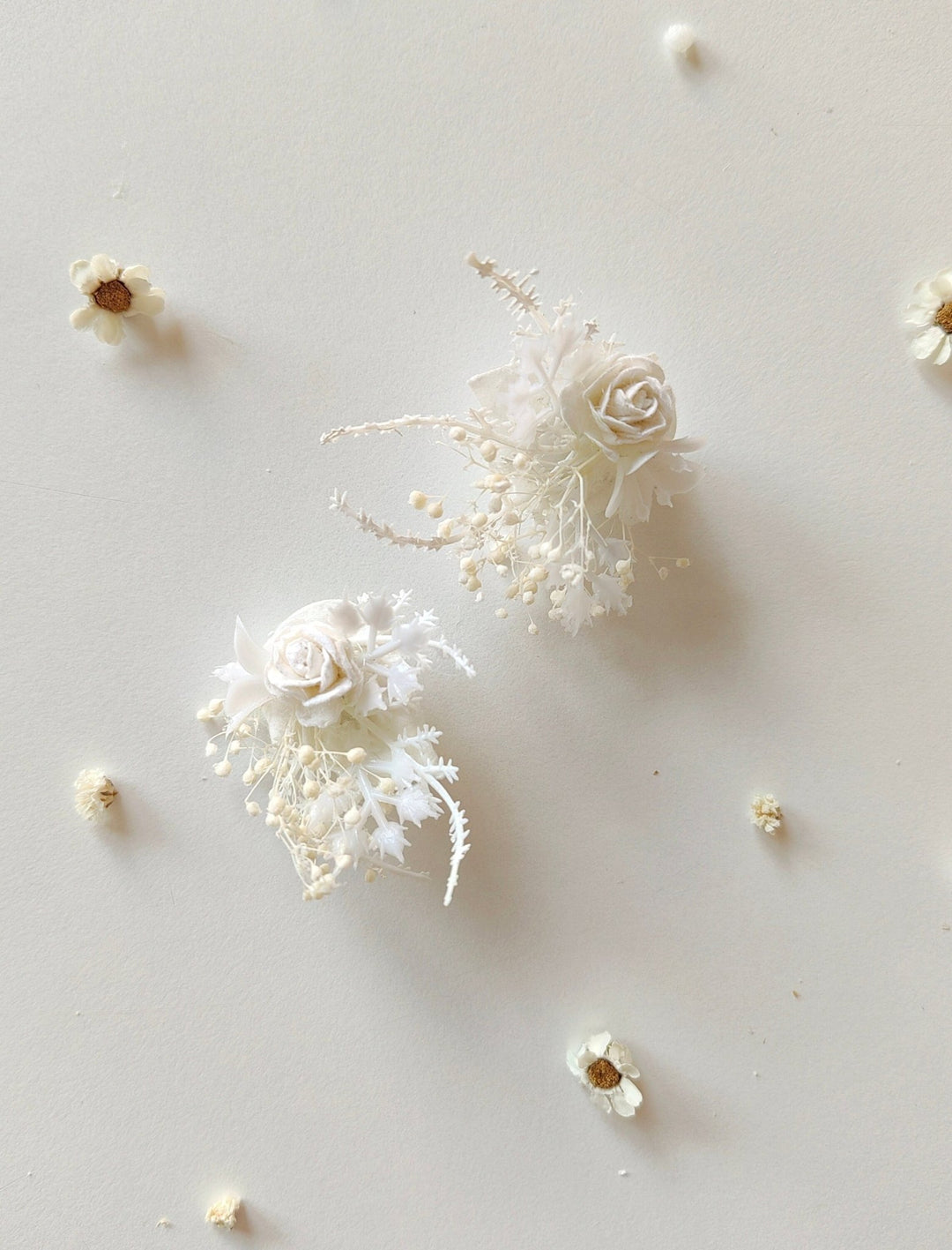 Handmade White Flower Earrings: Holy Communion Bridal Jewelry – handmade floral hair accessory by magaela