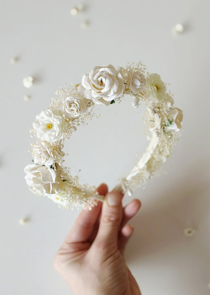 Ivory Flower Headband: Wedding Bridal Hair Accessory – handmade floral hair accessory by magaela