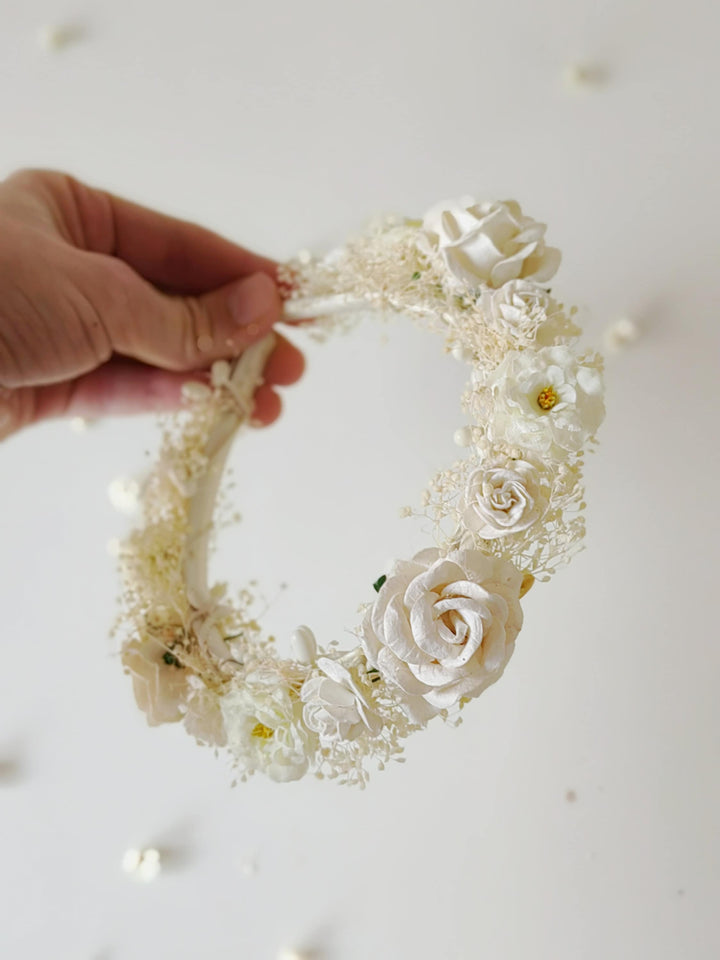 Ivory Flower Headband: Wedding Bridal Hair Accessory – handmade floral hair accessory by magaela