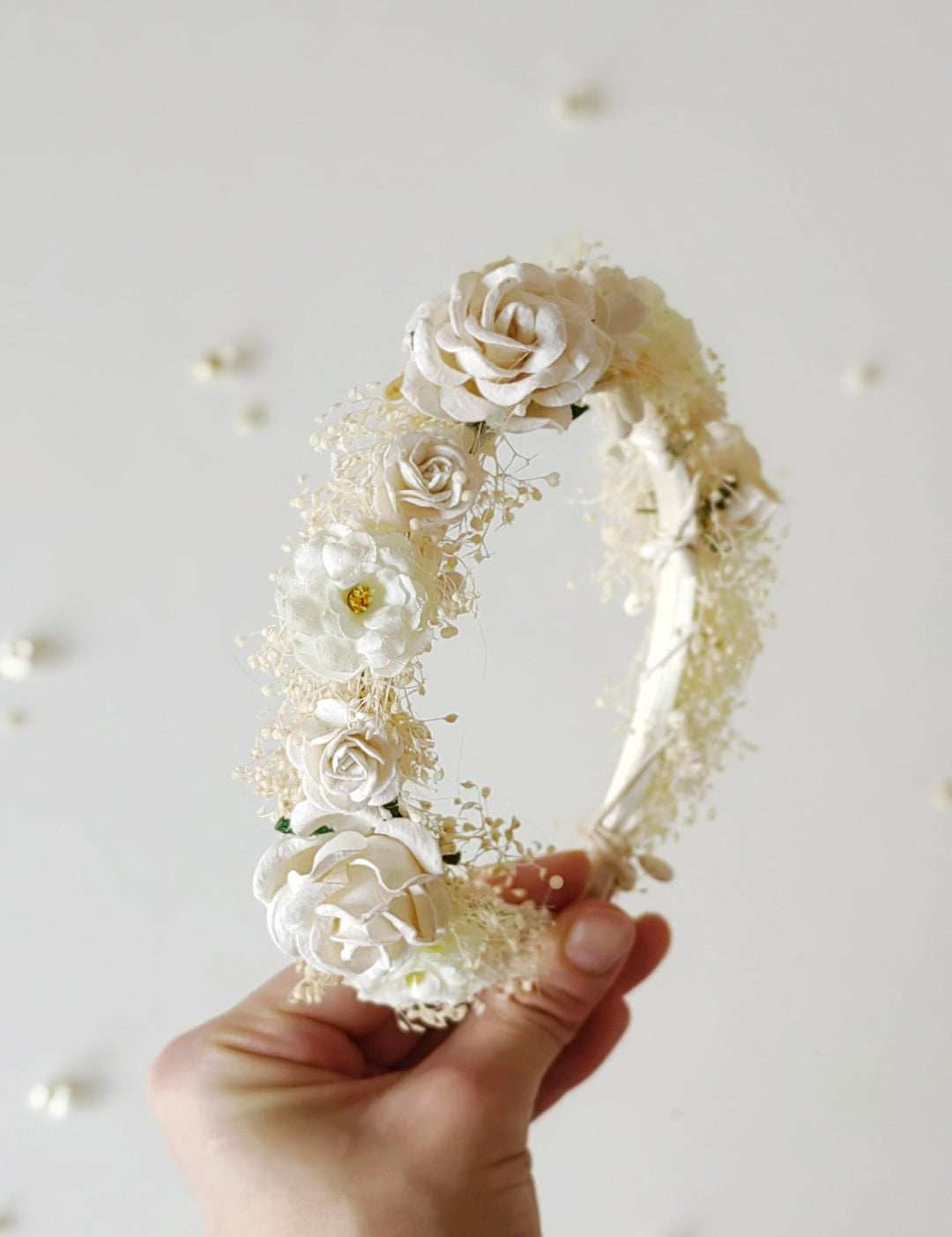 Ivory Flower Headband: Wedding Bridal Hair Accessory – handmade floral hair accessory by magaela