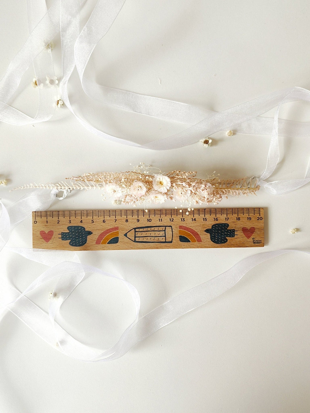 Preserved Flower Girl Belt: Pale Pink Cream Floral Communion Accessory – handmade floral hair accessory by magaela