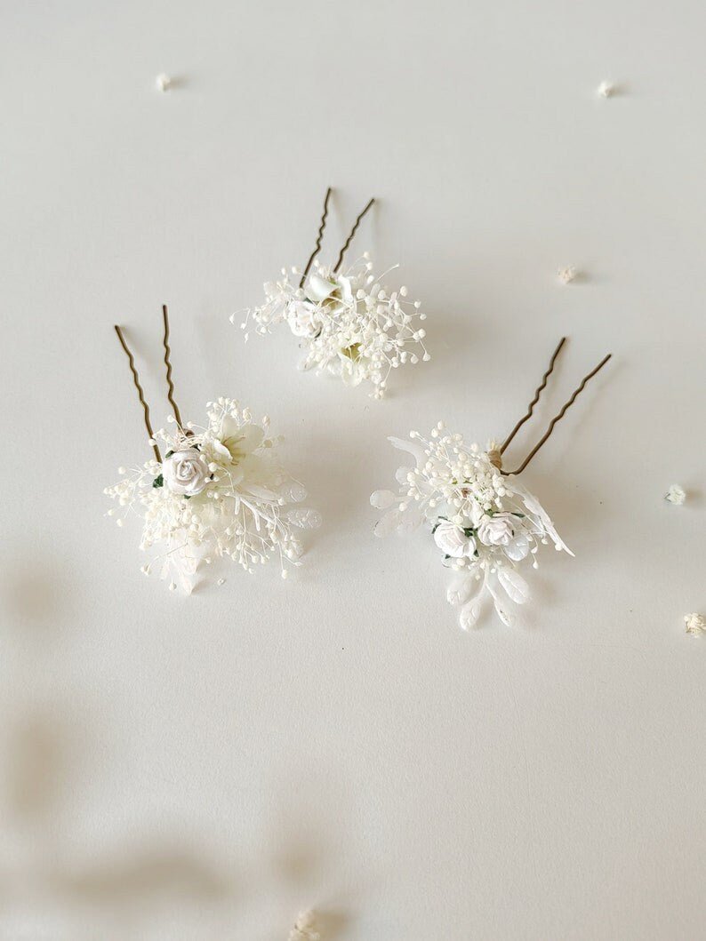 Handmade Ivory Flower Hair Comb: First Communion, Bridal Clip – handmade floral hair accessory by magaela