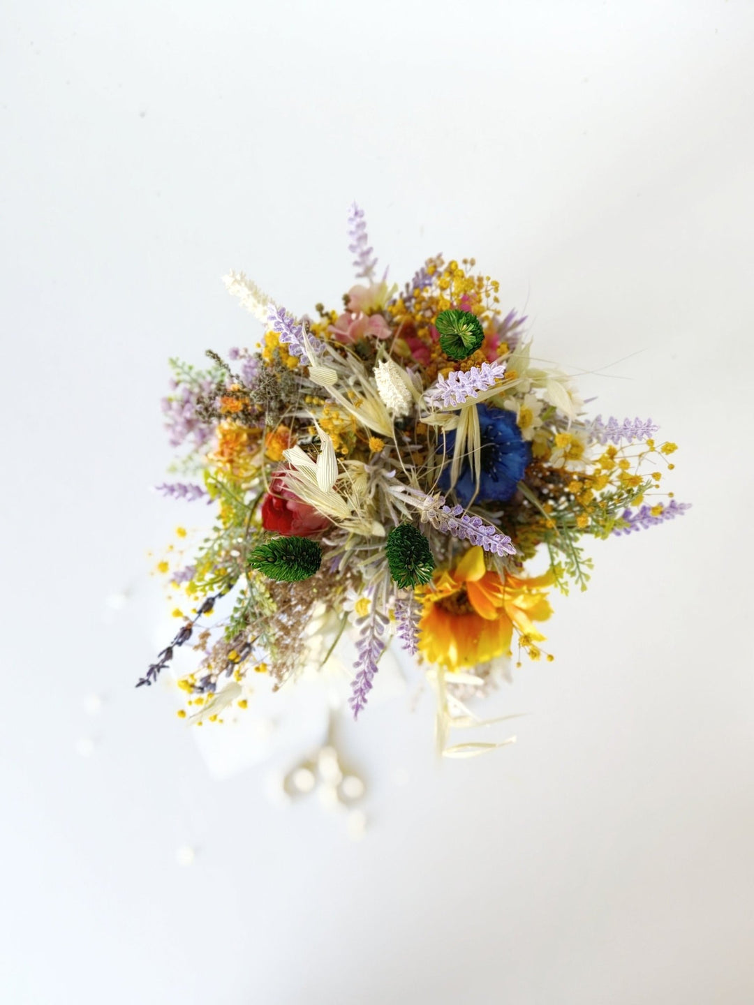 Small Sunflower Bouquet: Artificial Wildflower Bridesmaid Bouquet – handmade floral hair accessory by magaela