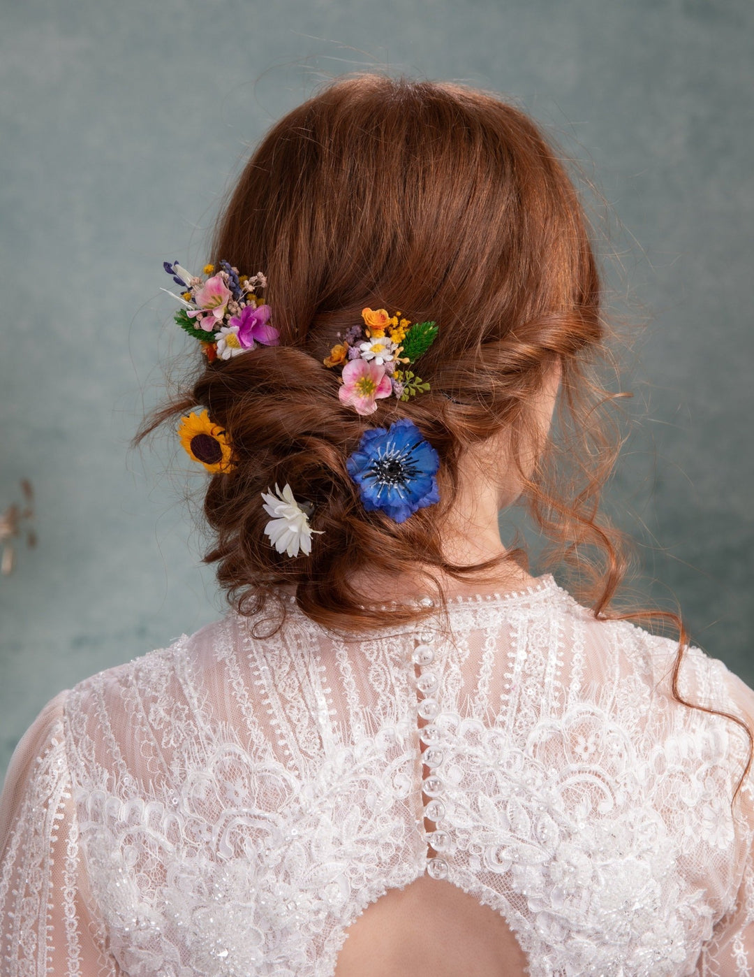 Meadow Flower Hairpins: Bridal Garden Wedding Hair Accessories – handmade floral hair accessory by magaela