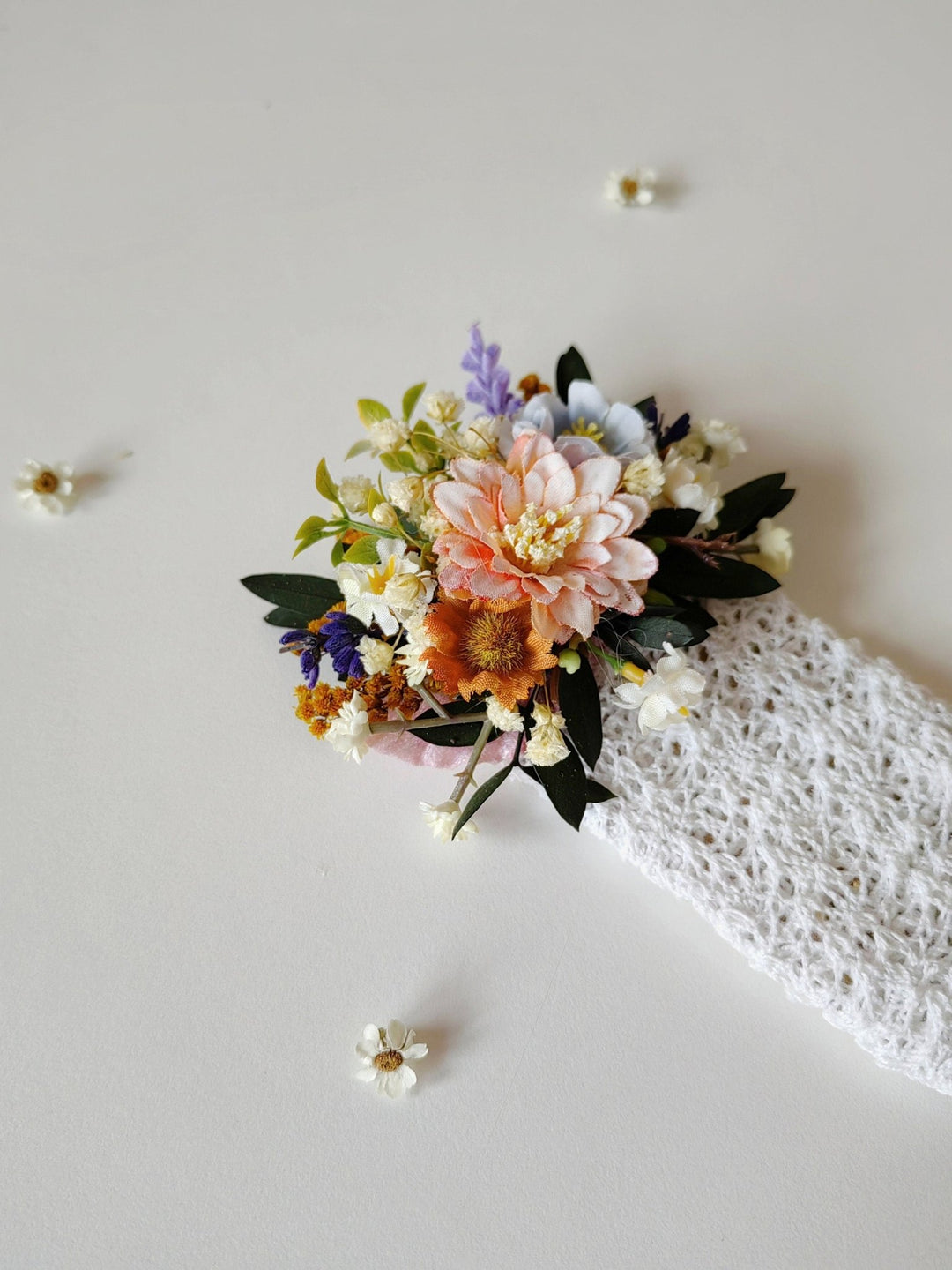 Meadowy Lavender Wedding Boutonniere: Groom's Pocket Flower – handmade floral hair accessory by magaela