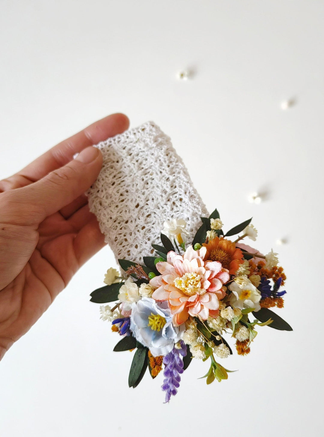 Meadowy Lavender Wedding Boutonniere: Groom's Pocket Flower – handmade floral hair accessory by magaela