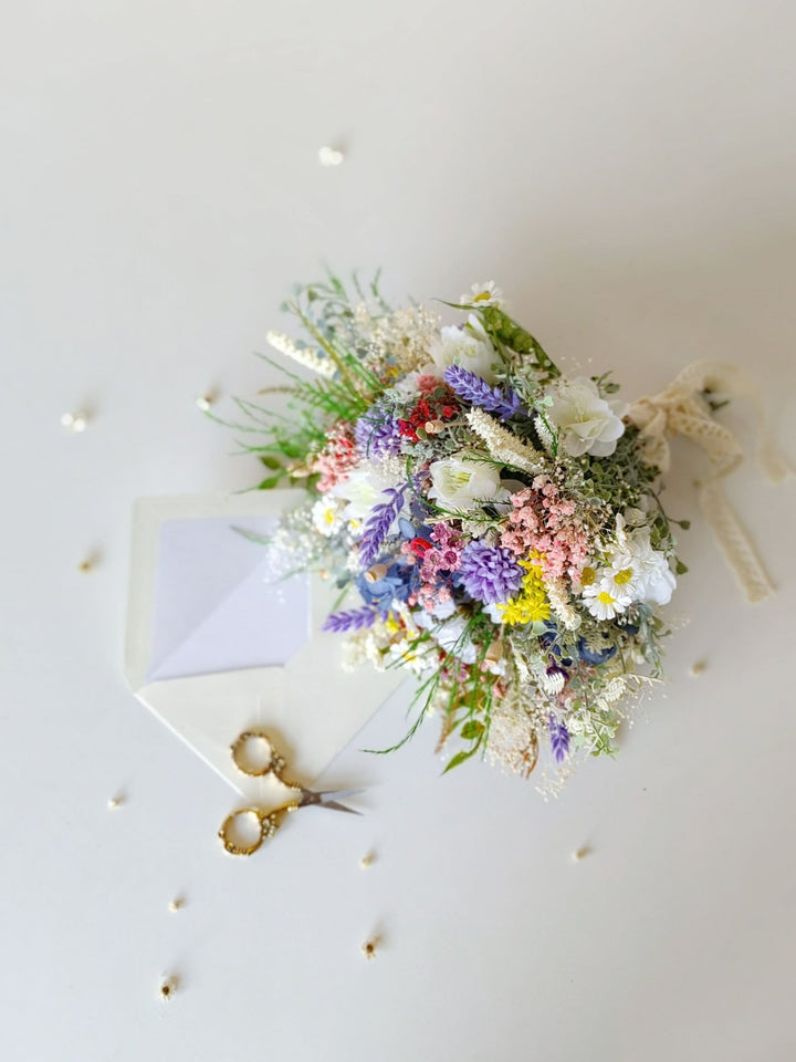 Wildflower Bridal Bouquet: Meadow Spring Wedding Bouquet – handmade floral hair accessory by magaela